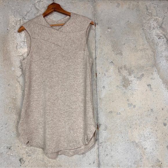 White + Warren beige tan 100% cashmere sleeveless sweater top small